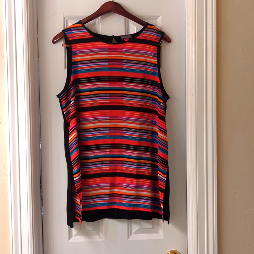 Vince Camuto Multicolor Striped Sleeveless Top